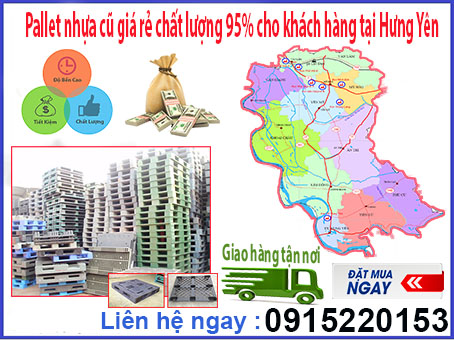 Pallet nhựa cũ giá rẻ chất lượng 95% cho khách hàng tại Hưng Yên