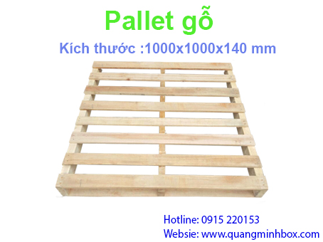 pallet gỗ kích thước 1000x1000x140 mm