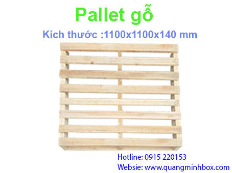 pallet gỗ kích thước 1100x1100x140 mm
